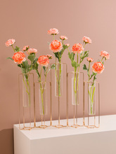 创意小清新试管五连水培花瓶摆件 网红北欧客厅餐厅鲜花玫瑰插花