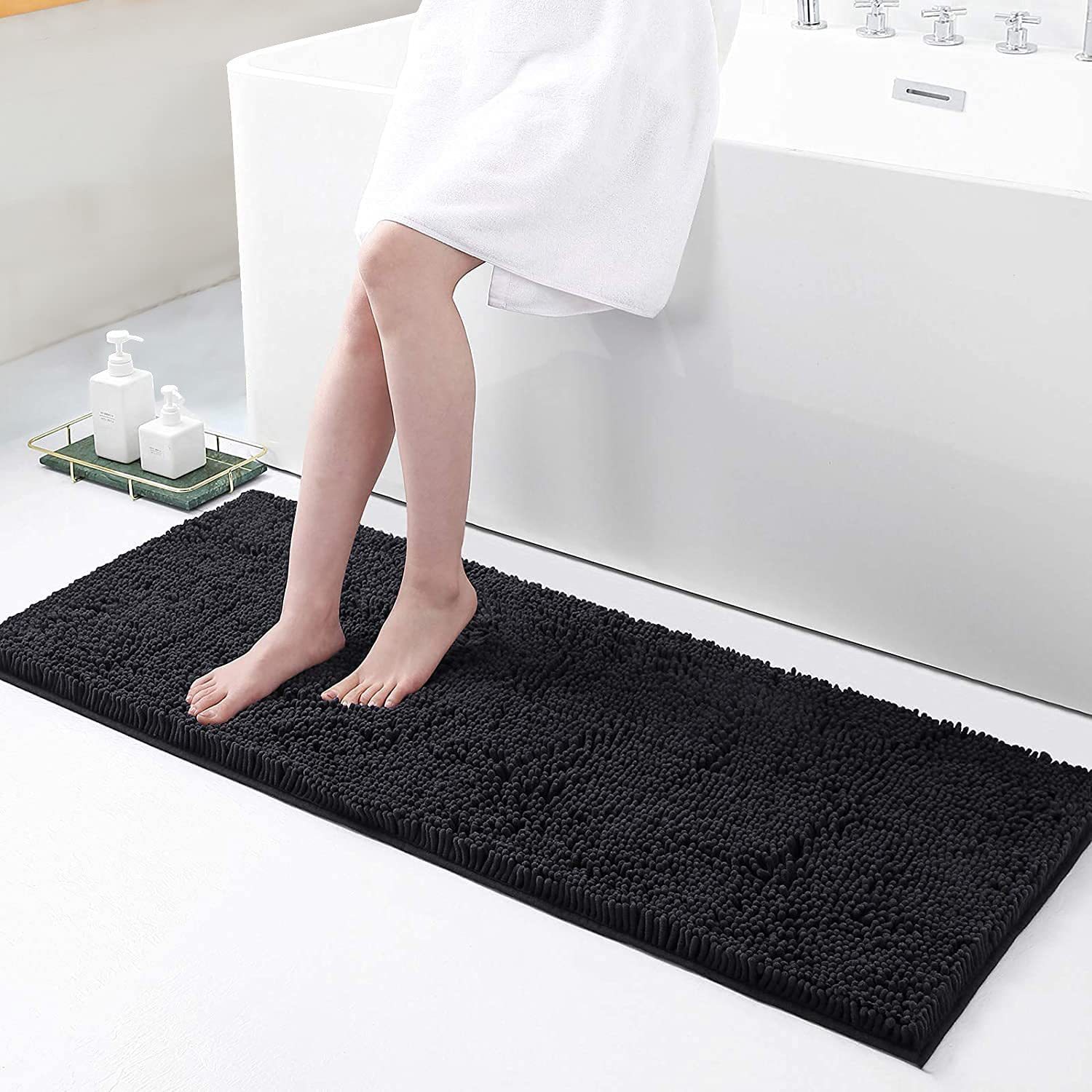 Cross-Border Long Wool Thickened Chenille Mat Bathroom Non-Slip Absorbent Floor Mat Bedroom Living Room Carpet Entry Door Mat