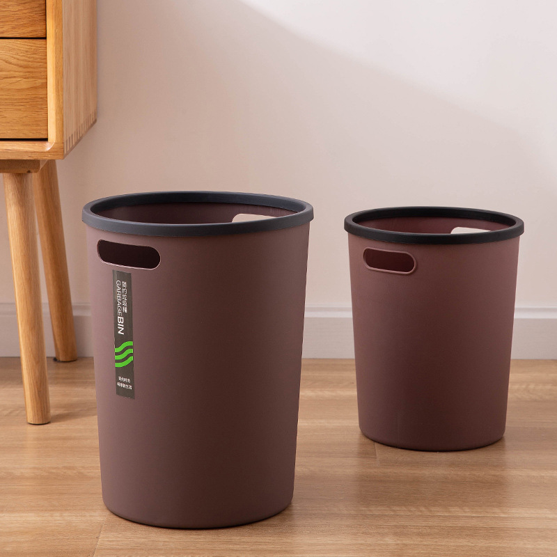 Trash Can Household Large Simple Portable Trash Can without Lid Kitchen Living Room Bathroom Small Paper Basket Factory Wholesale