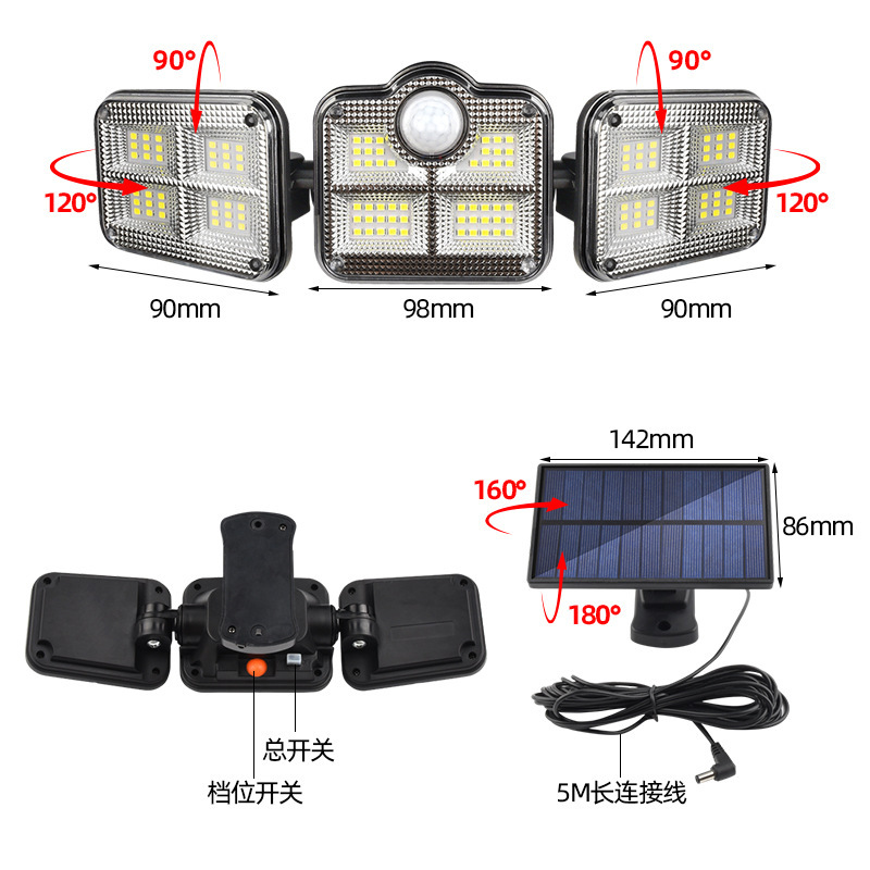 New Solar Lamp Split Induction Solar Wall Lamp Outdoor Yard Lamp Waterproof Home Garage Small Street Light