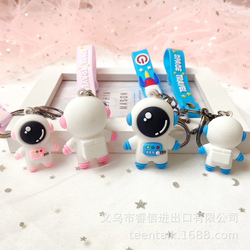 5002# Soft Rubber Couple Spaceman Astronaut Doll Kit Keychain Schoolbag Car Pendant Promotional Gifts