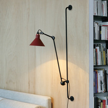 北欧创意复古长臂摇臂壁灯客厅书房卧室床头阅读灯工业风墙灯