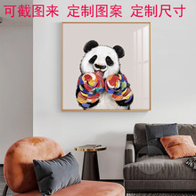 简约现代餐厅客厅沙发背景墙装饰画玄关轻奢挂画卧室床头熊猫壁画