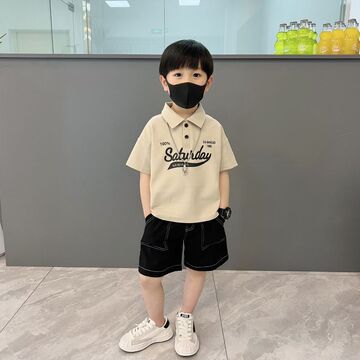 男童洋气翻领polo衫2024新款童装夏装中小童宝宝上衣男孩帅气t恤