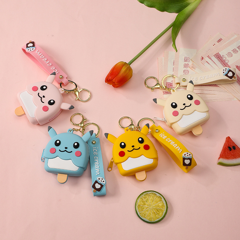 Cartoon Anime Coin Purse Key Chain Creative Cartoon Small Wallet Key Pendants Bag Mini Pendant Key Ring