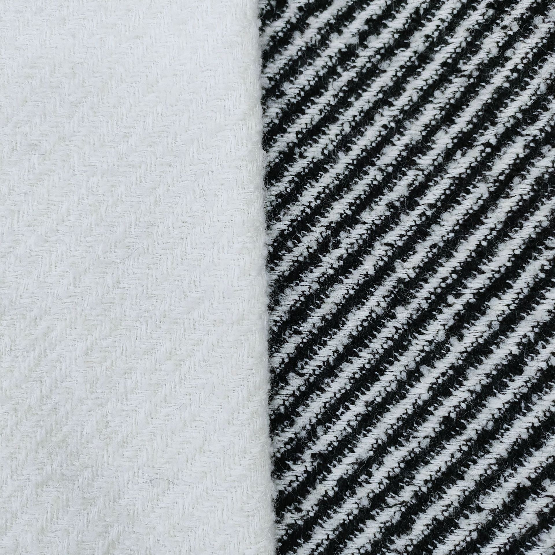 卓曦纺织|小香风新款羊毛斜纹编织粗花呢厚实柔软女装面料