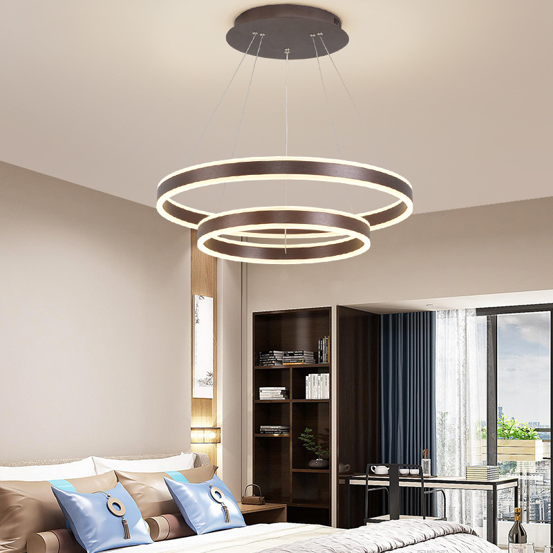 Nordic Light Luxury Living Room Chandelier Simple Modern Dining Room Bedroom Internet Celebrity Chandelier Creative Personalized Circle Ring Lamps