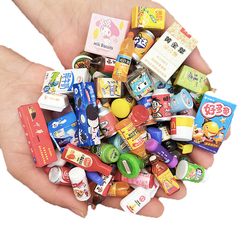 Mini Convenience Store Miniature Candy Toy Mixed Simulation Small Bottle Barrettes Cream Glue Resin Accessories Diy Ornament