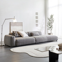 意式极简棉麻布艺沙发异形转角大沙发组合简约现代轻奢大小户型