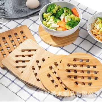 木质家用餐垫方形茶水垫砂锅防烫垫镂空杯垫圆形创意实木隔热垫