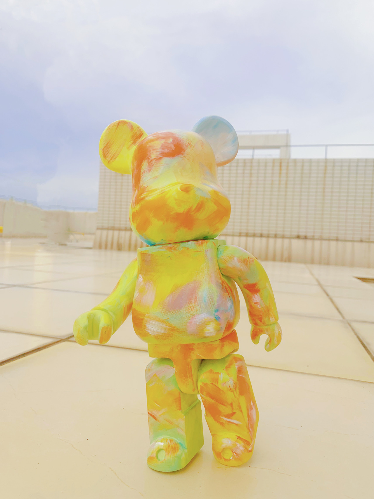 网红创意diy流体积木熊白坯大号 潮流公仔手办模型摆件白胚玩具