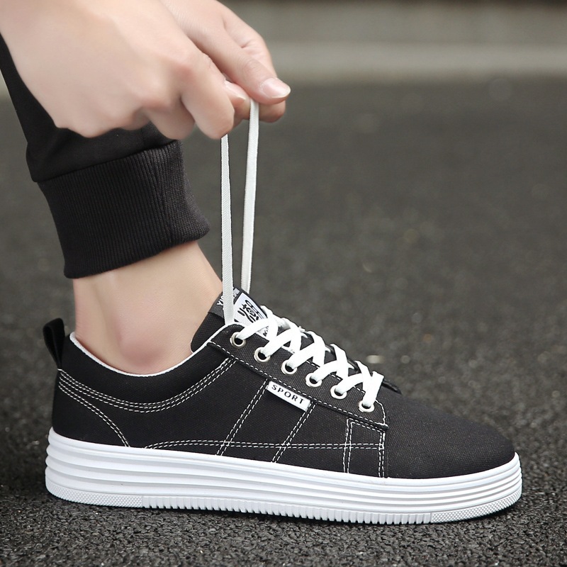 2021新款10男童帆布鞋11男孩板鞋12大童男鞋13小学生系鞋带潮15岁