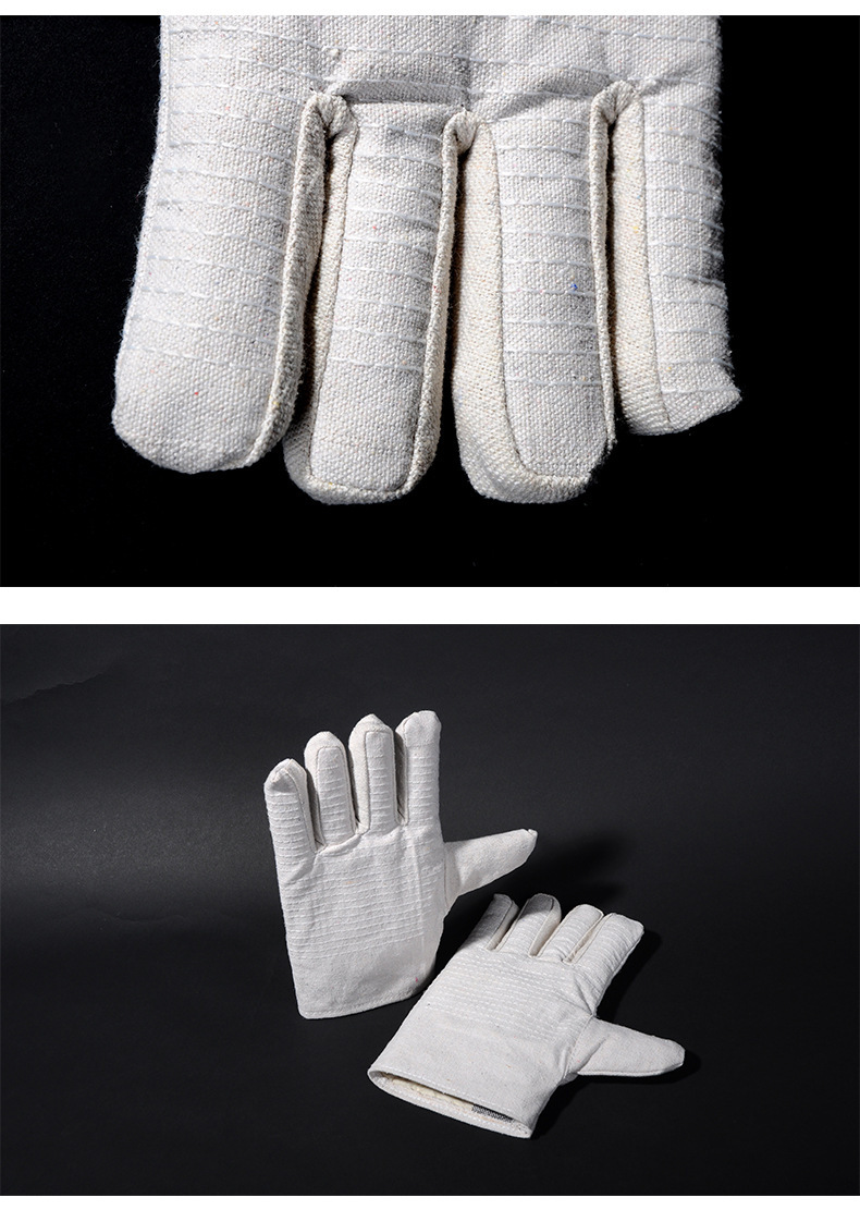 白甲布24线防护耐磨加厚电焊手套 铁路工地作业复合帆布劳保手套