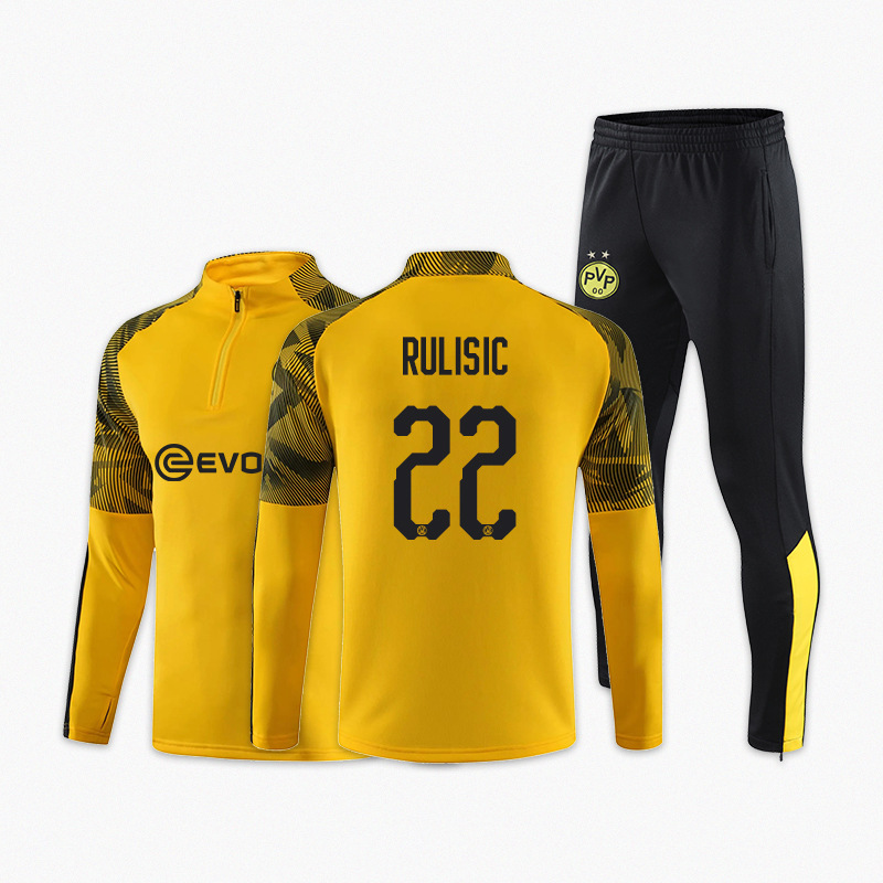 多特蒙德训练服秋冬加绒长袖外套足球出场服套装成人儿童队服