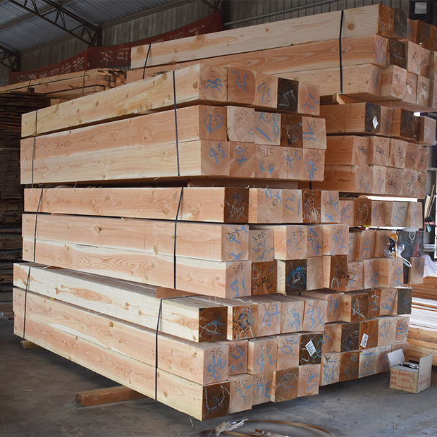 花旗松防腐木 户外原木圆柱 凉亭古建横梁立柱南方松方木立柱定制