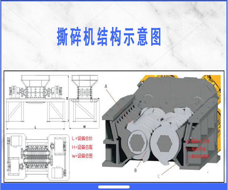 工业机头料破碎机 大铁桶废铁撕碎机 小型金属塑料管道撕碎机