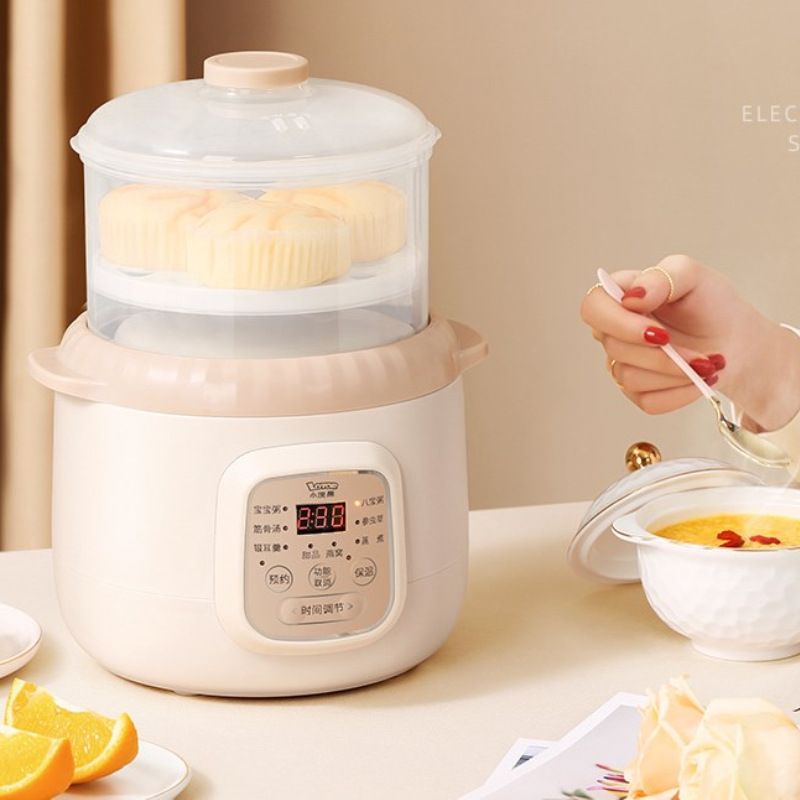 oem小浣熊电炖锅煲汤锅陶瓷隔水炖早餐煮粥神器养生锅小燕窝炖盅