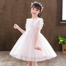 女童连衣裙夏装新款儿童白色演出礼服公主裙韩版小女孩超仙纱裙子