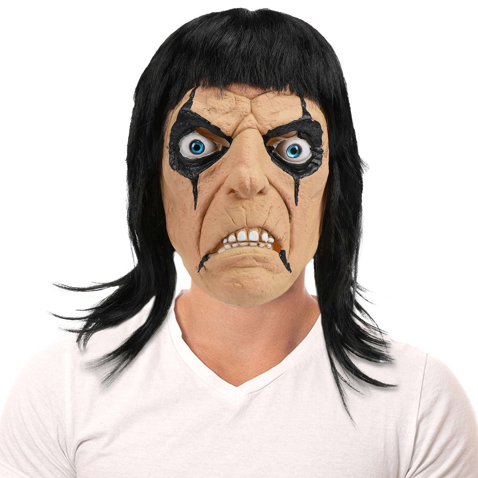 2024跨境新款乳胶面具艾利斯库珀休克摇滚之父头套万圣节cos 道具
