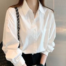 白色衬衫女长袖韩版设计感小众夏季新款女装盐系外穿衬衣女上衣