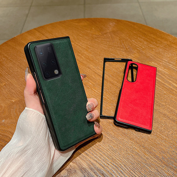 适用华为matex2手机壳折叠屏mate x2疯马纹新款时尚硬壳高端奢华