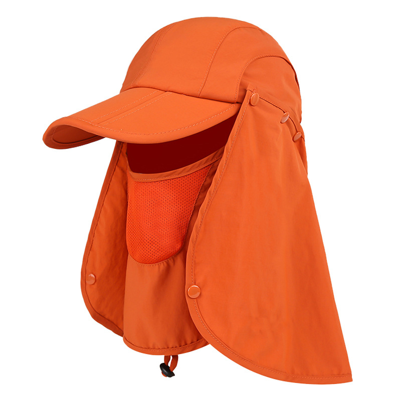Removable with Mask Sun Protection Hat Quick-Dry Baseball Cap Tea Picking Hat Fishing Hat Neck Protection Cloak Cap for Men and Women Bucket Hat