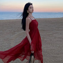 海边度假超仙拍照吊带连衣裙女巴厘岛三亚旅游甜美飘逸仙气沙滩裙