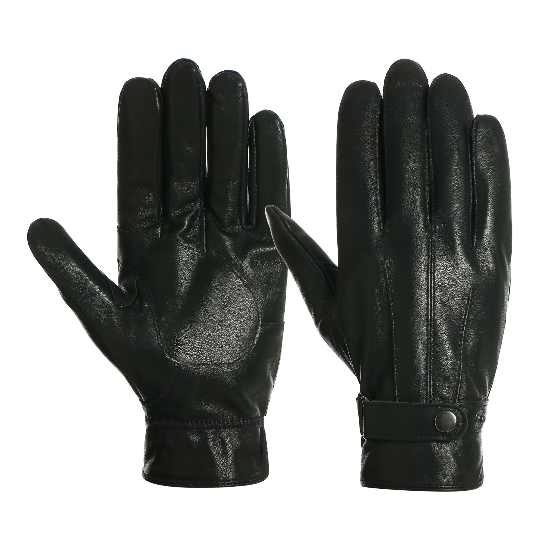 Men's Leather Gloves Cycling Sheepskin Gloves Men's Warm Winter Gloves Fleece-Lined Windproof Waterproof Outdoor Gloves