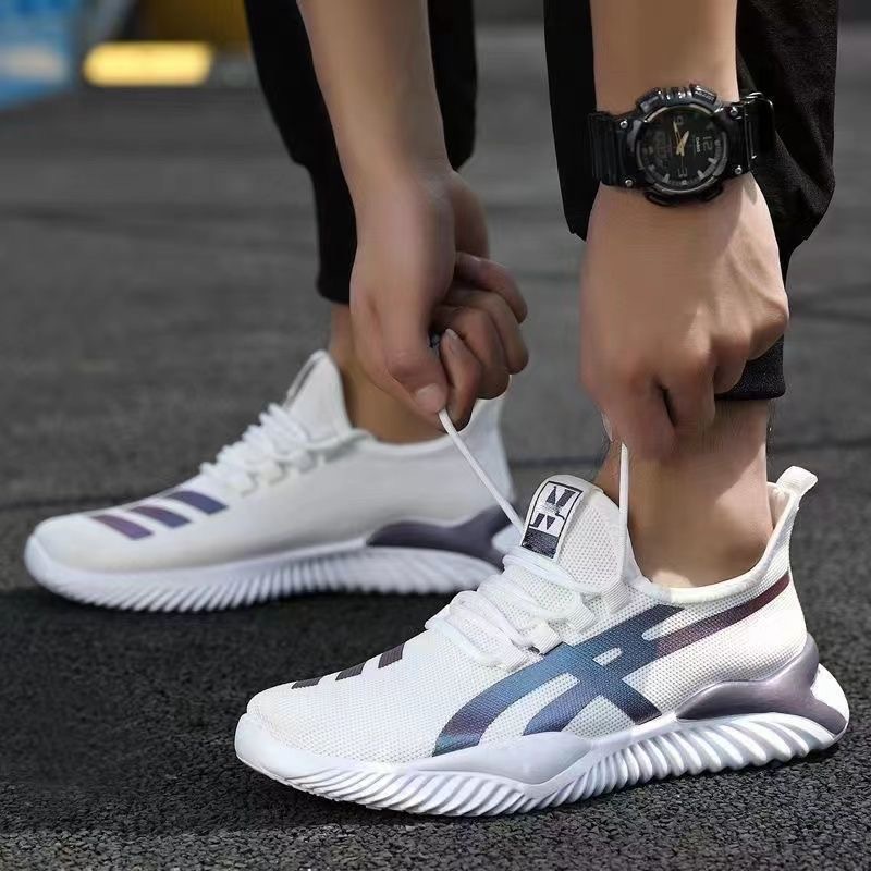 2023 Summer New Breathable Sports Men's Shoes Casual Shoes Board Shoes Korean Fashion All-Matching Mesh Surface Shoes