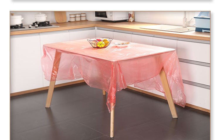 加厚一次性台布仿丝饭店餐厅家用结婚塑料薄膜圆桌方桌酒店餐桌布