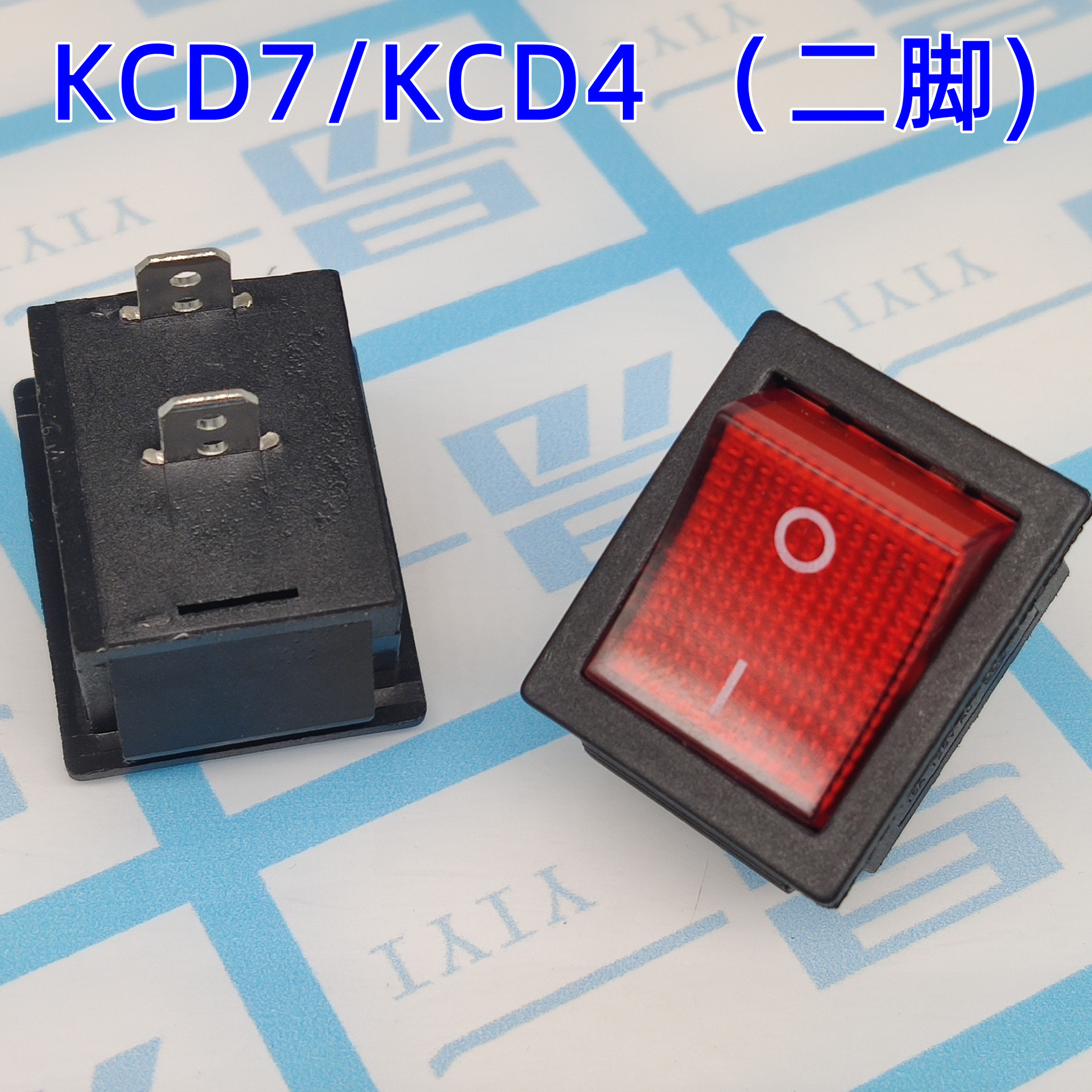 kcd4船型开关 二脚 翘板电源按钮开关2脚 31x25mm 无灯 红色 绿色