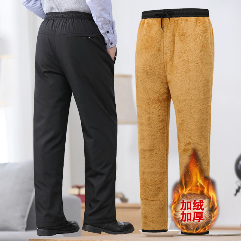 中老年人棉裤男冬季外穿加绒加厚老人保暖裤爸爸冬装松紧大码裤子