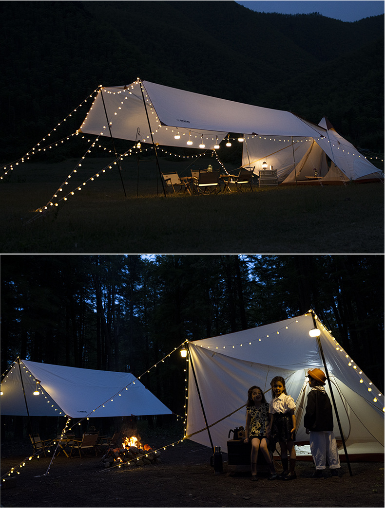 户外露营led照明灯帐篷灯氛围灯挂式营地装饰灯串野营灯usb小灯串