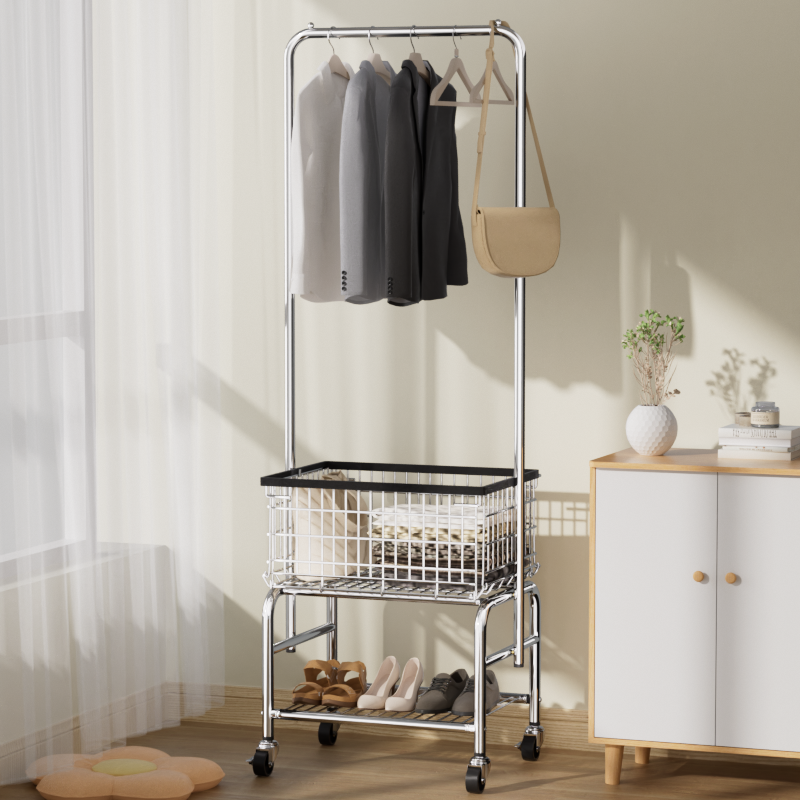 r2衣架落地卧室晾挂衣架移动轻奢转角衣帽架隔夜收纳衣服置物