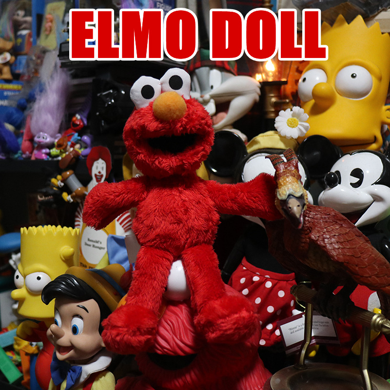 森罗万象 出口美国尾单elmo艾摩公仔玩具芝麻街手办摆件毛绒玩偶