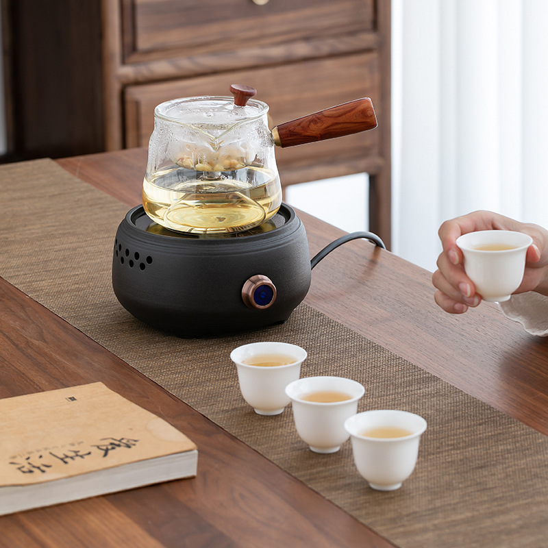 煮茶器套装玻璃煮茶壶网红办公室煮蒸茶器烧水壶家用小型电陶炉炊