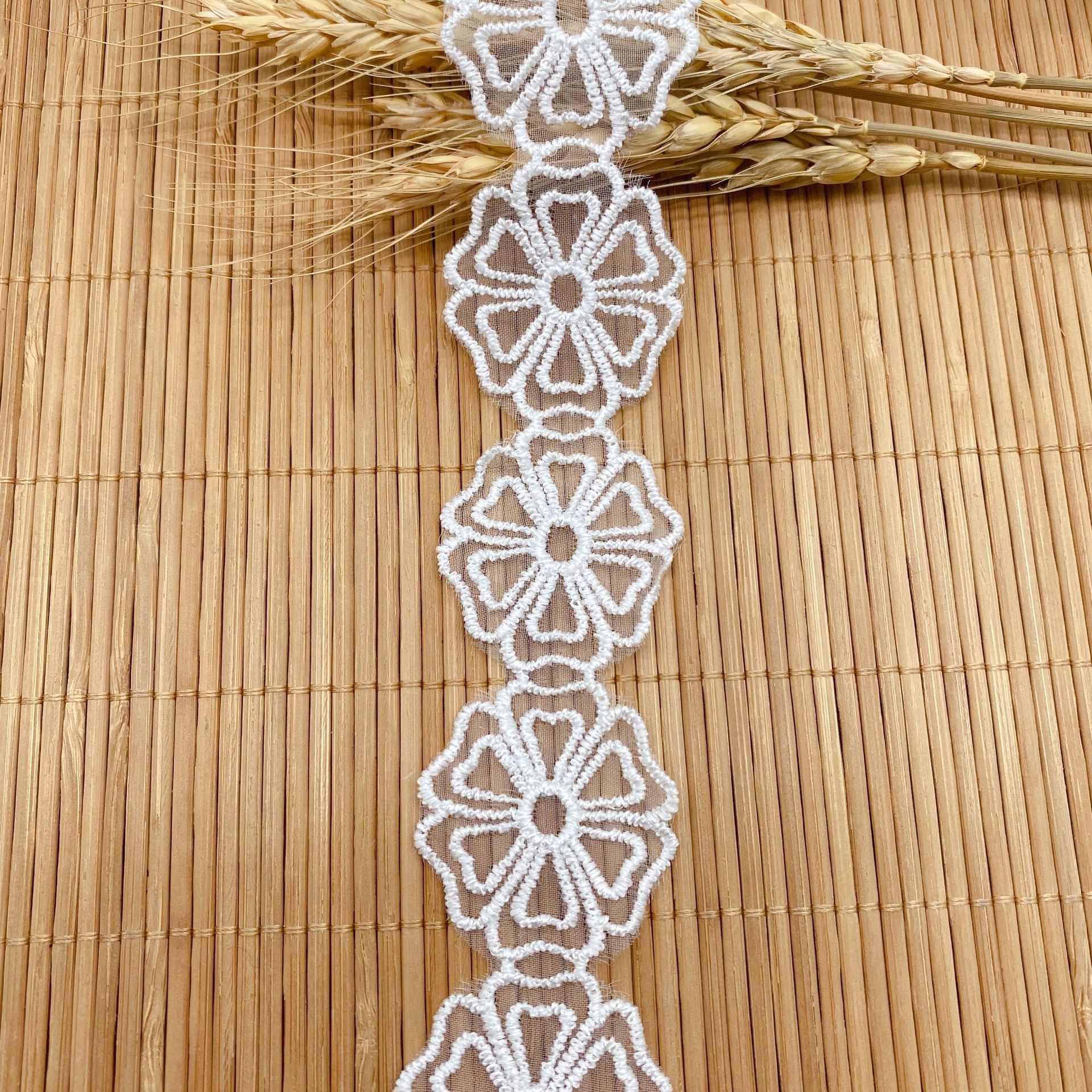 水溶花边洛丽塔洋装连衣裙边蕾丝服装辅料小花朵网纱条码镂空花边