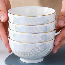 陶瓷碗家用2022新款饭碗吃饭好看的碗欧式小汤碗大面碗盘碗碟套装