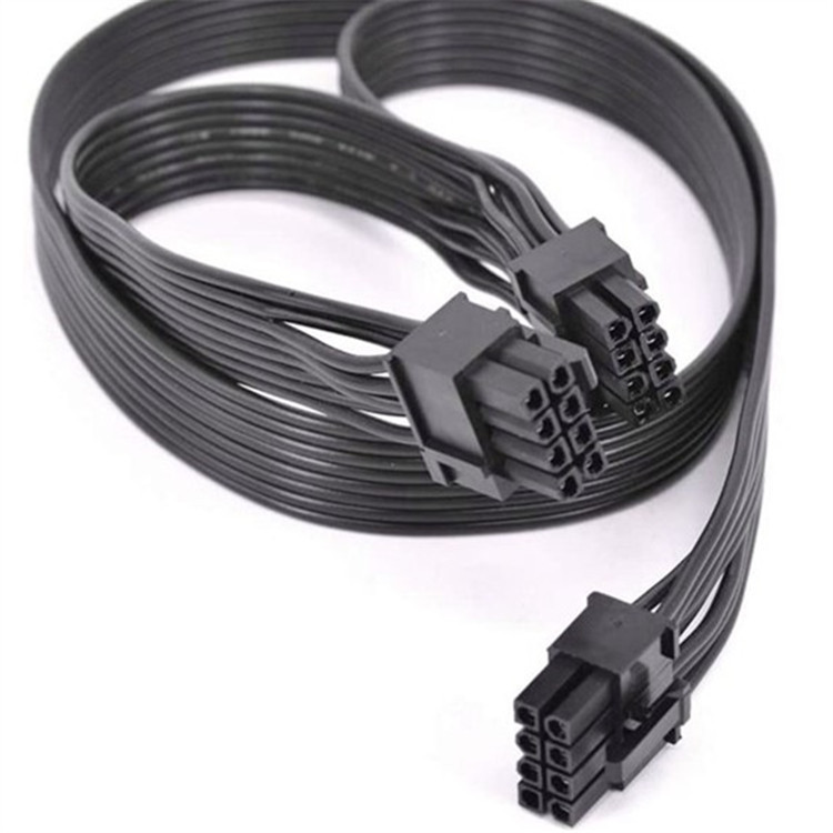 5557电脑服务器电源转换板连接黑排线 8pin公转双8pin公6 2显卡线