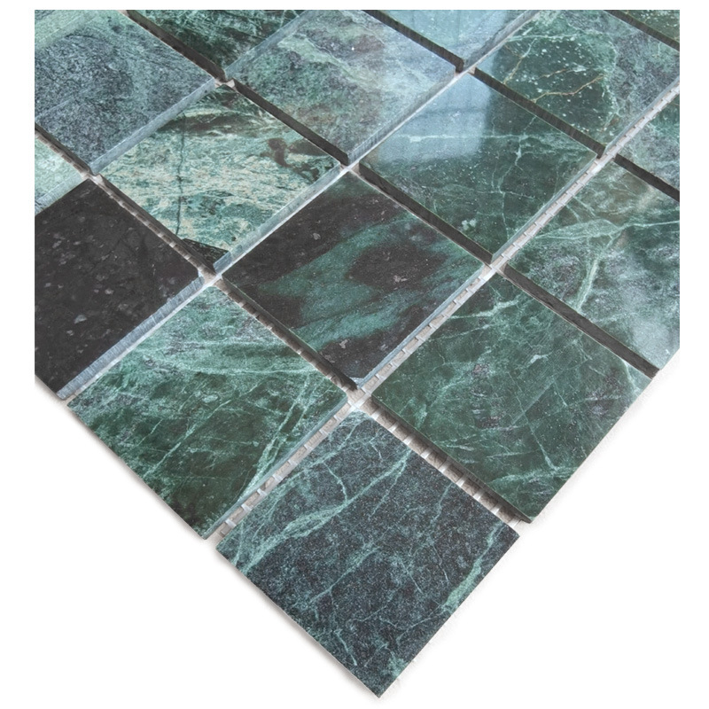 大花绿大理石马赛克瓷砖天然石材 墨绿色鱼池别墅园林景观水池砖