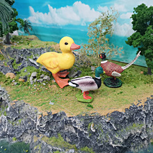 跨境仿真家禽农场装饰鸡鸭摆件儿童认知公鸭小黄鸭野鸡动物模型