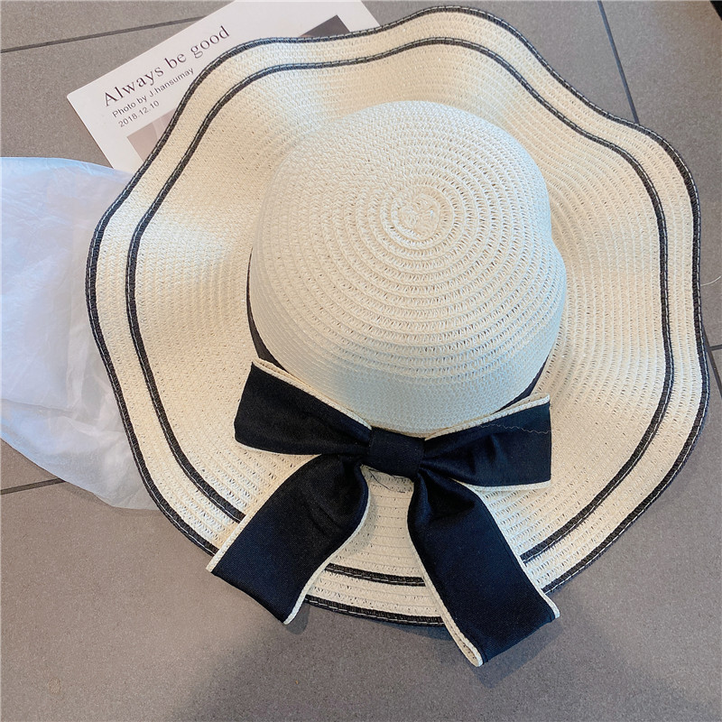 Straw Hat Female Summer Beach Hat Sun Protection by the Sea Outdoor Korean Style Face Cover Travel All-Matching Sun Hat Sun Hat