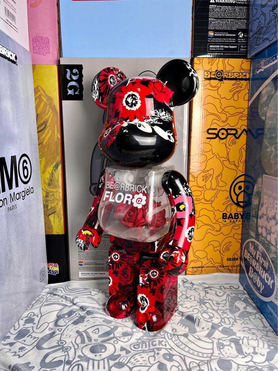 bearbrick 暴力熊 永生花 花神 花朵潮玩情人节七夕潮玩1000%