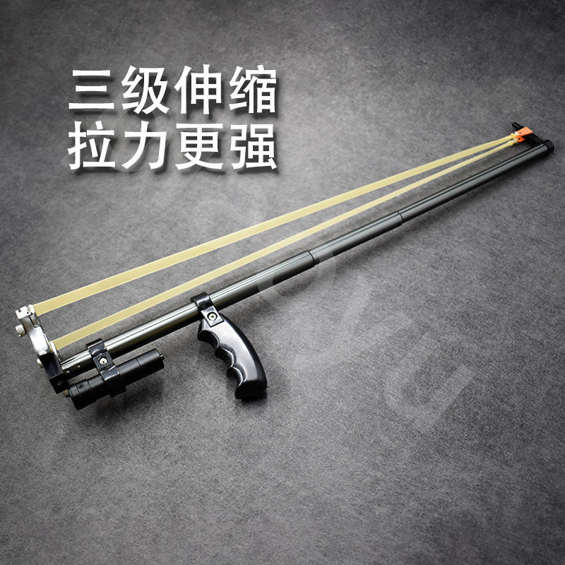 飘禹竞技弹弓杆子树脂铝合金弹弓激光把手可伸缩扁皮弹弓厂家批发