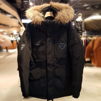 香港潮牌反季清仓韩国runningman跑男同款工装情侣羽绒服男女中长