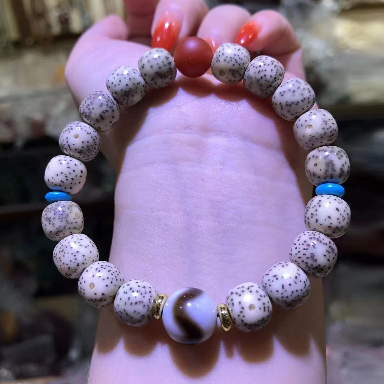 海南星月菩提手串单圈手链藏饰天珠配件饰品女男款直播间货源批发