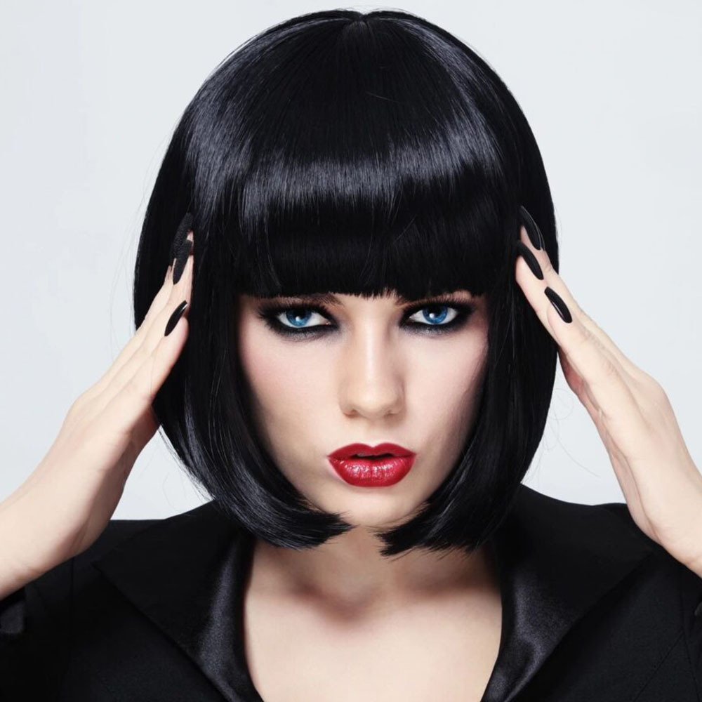 欧美假发女hair短直发波波头假发头套bobo短发齐刘海wig批发