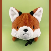 狐狸2022新款卡通动物毛绒滑雪头盔套头盔装饰男女儿童可调节通用