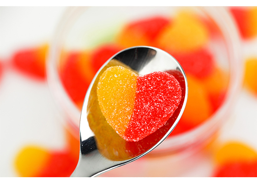 酸桃心形橡皮糖 德国trolli口力qq水果软糖可爱糖果散称5斤