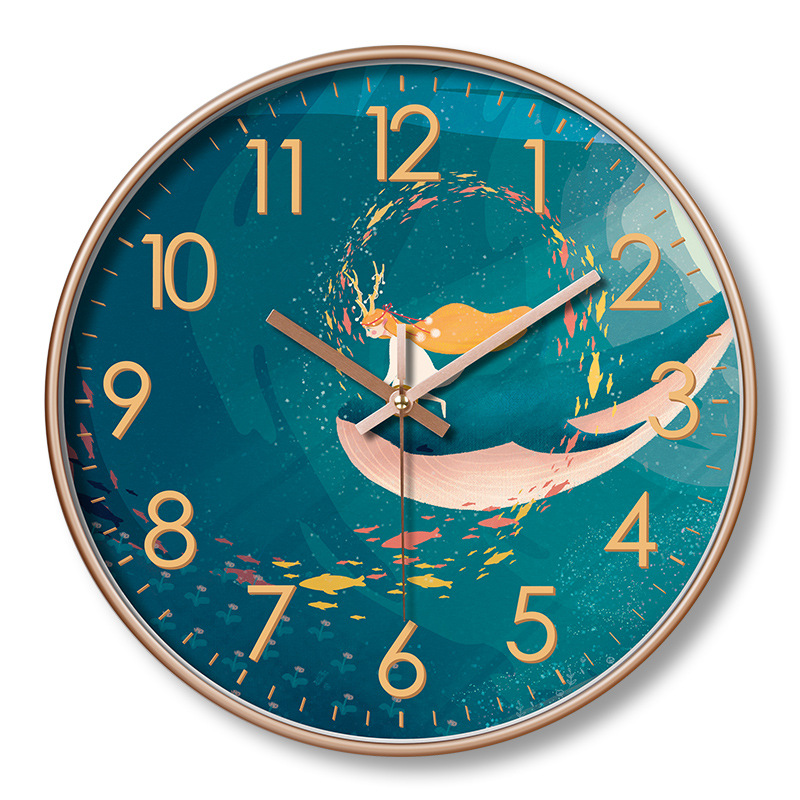 Clock Living Room Fashion Ins Style Wall Clock Children's Room Creative Clock Wall-Mounted Home Wholesale Wall Clock 12-Inch 30cm